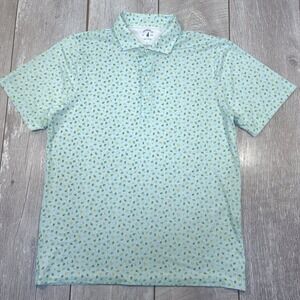 Johnnie-O Polo Shirt Mens Large Avocado Print Top Shelf Short Sleeve Stretch